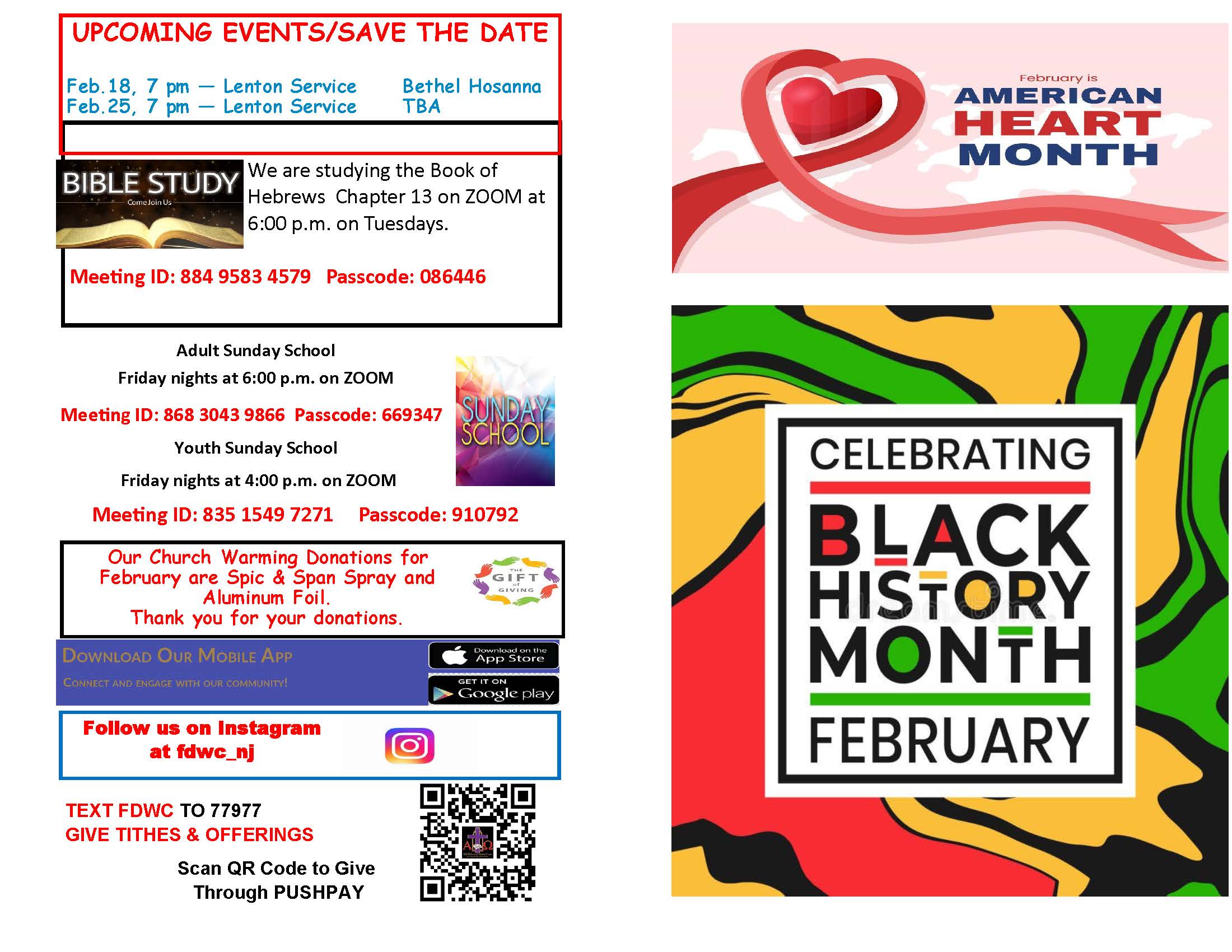 Church Bulletin Page