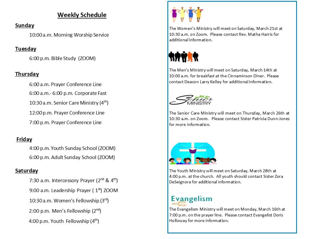 Church Bulletin Page