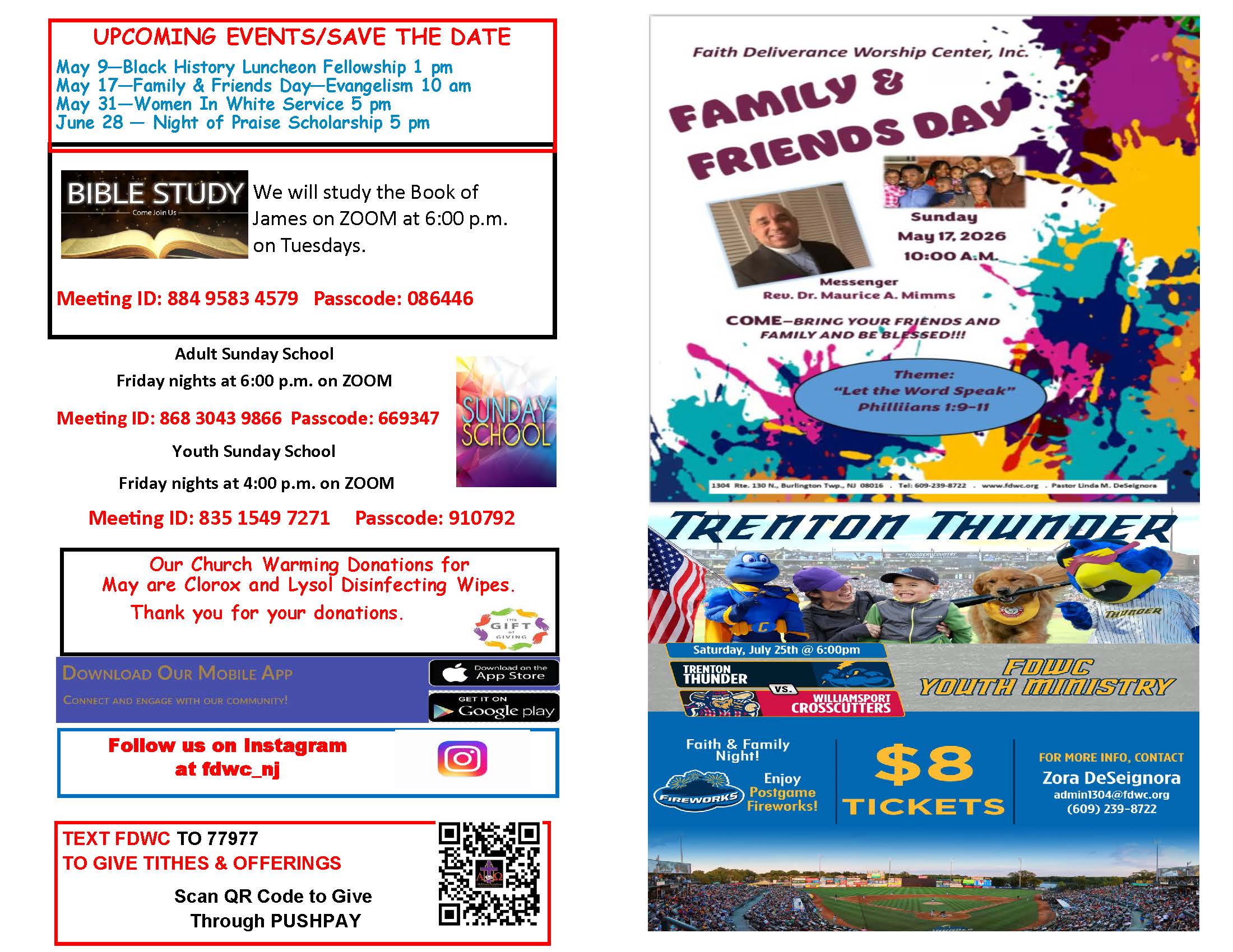 Church Bulletin Page