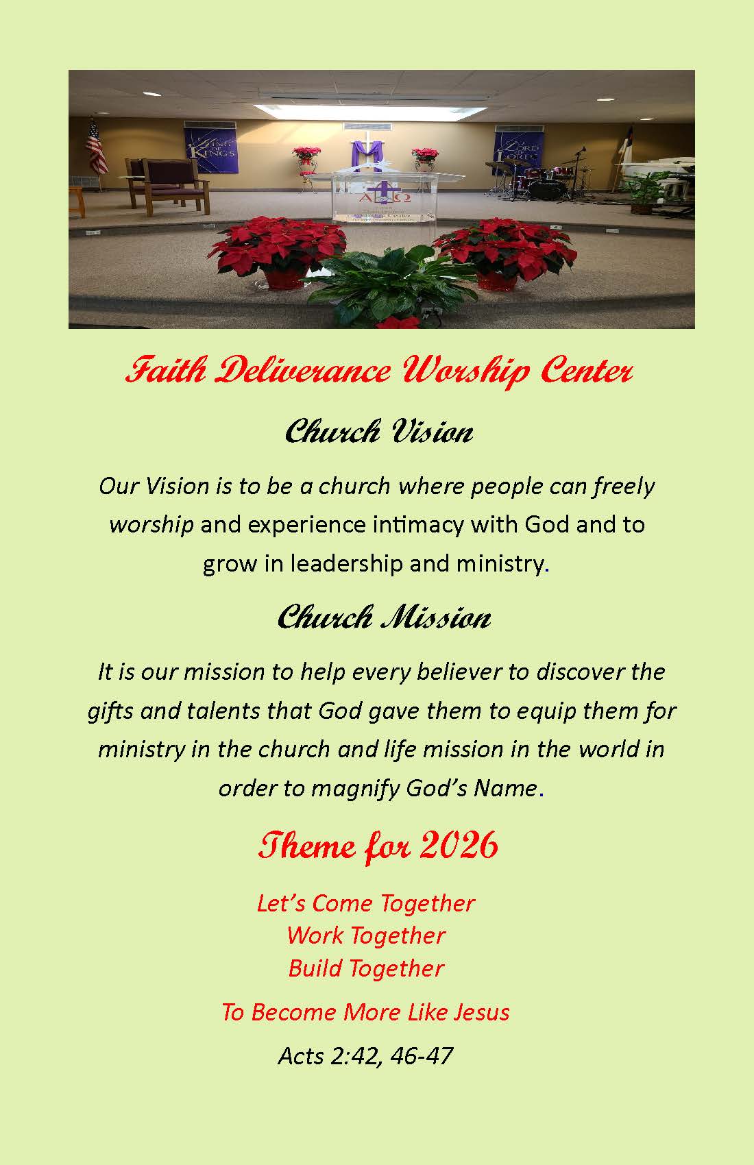Church Bulletin Page