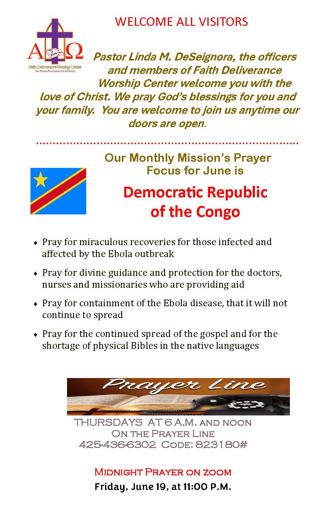 Church Bulletin Page