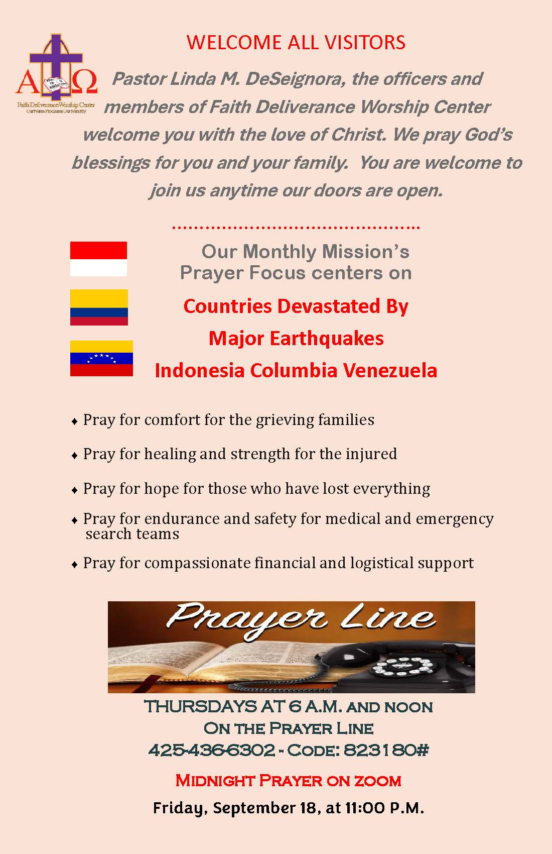 Church Bulletin Page