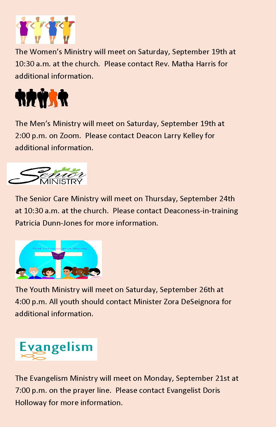 Church Bulletin Page