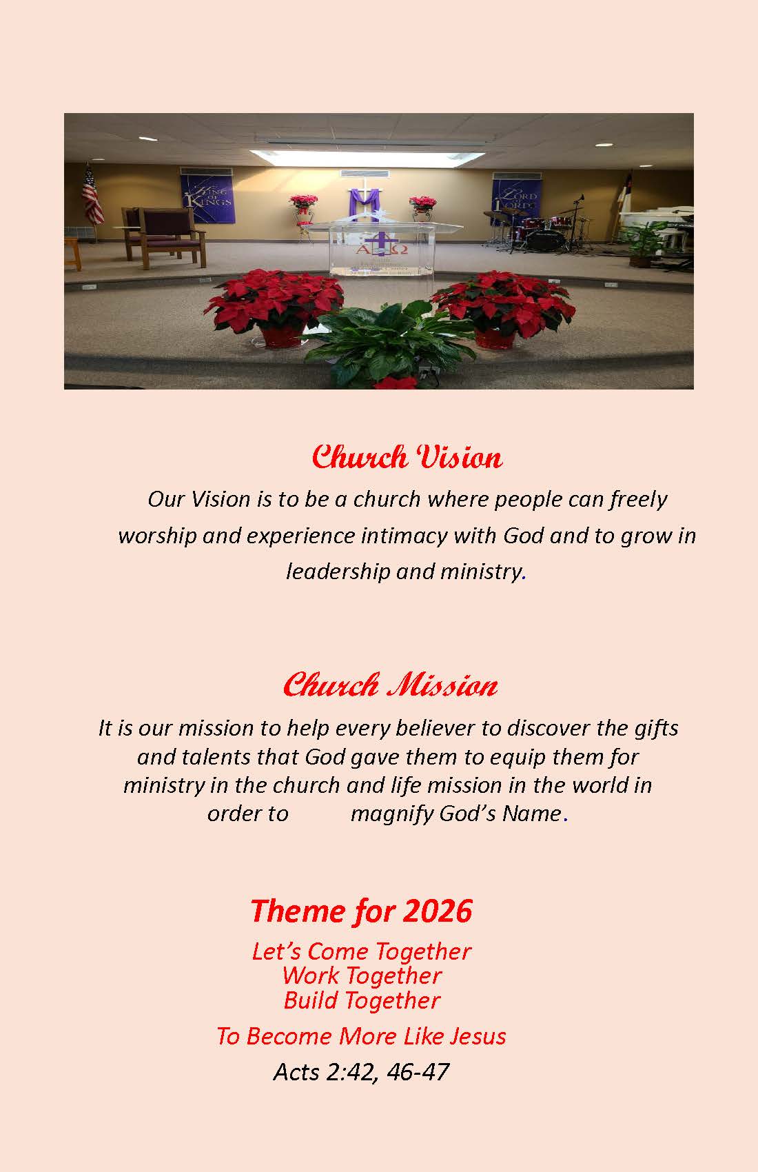 Church Bulletin Page