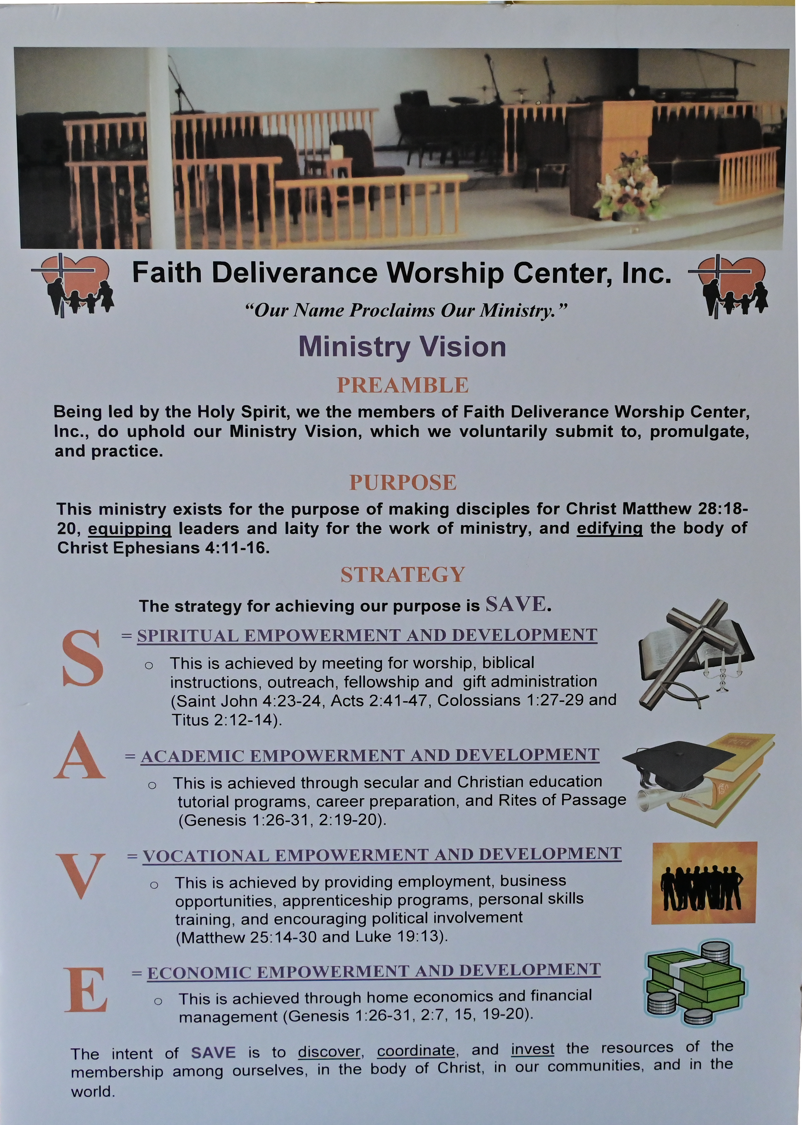 Faith Deliverance Worship Center Ministry Vision SAVE